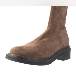 BY FAR Brown Suede Combat Boots